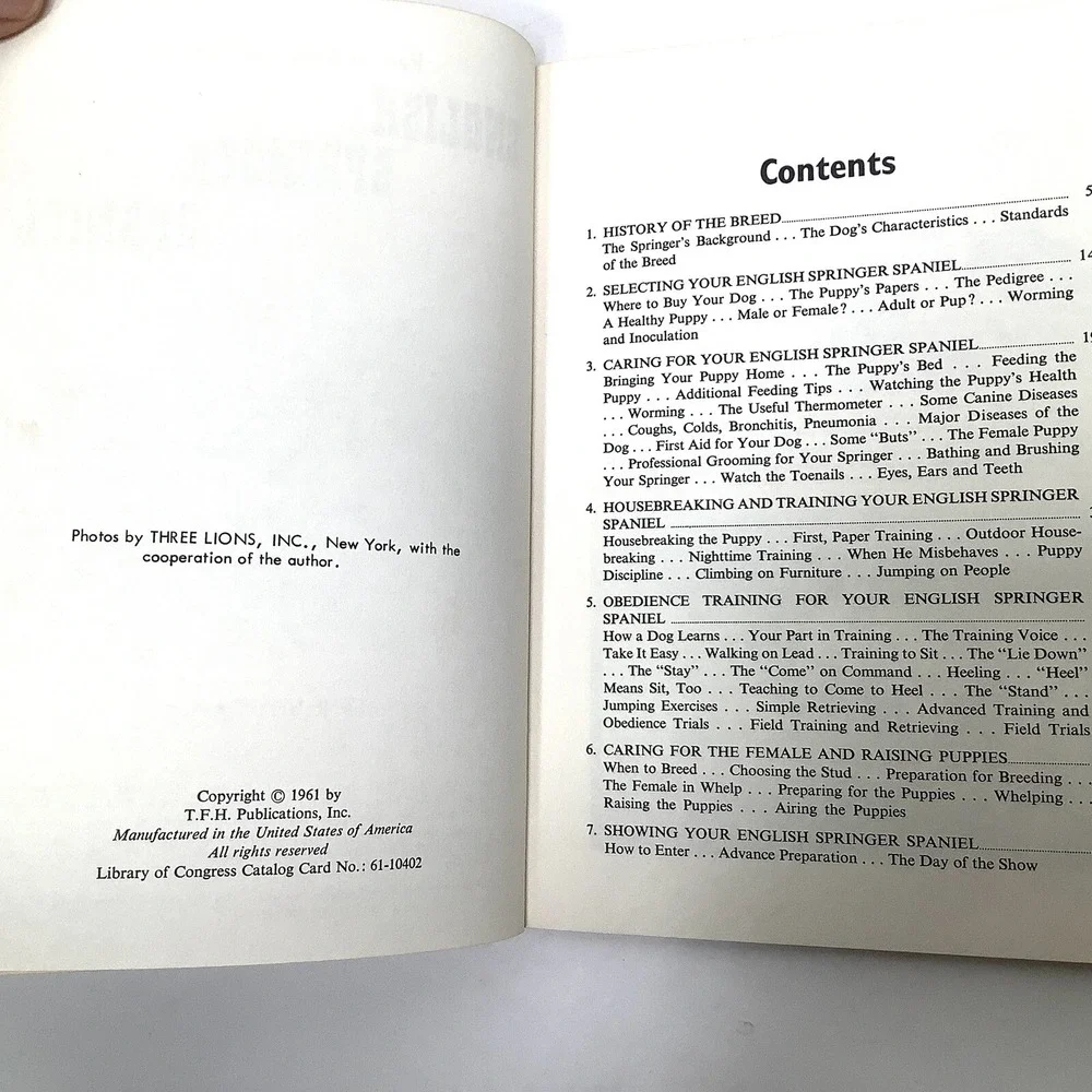 Vtg How to raise and train an English Springer Spaniel‎ Book Robert Gannon 1961